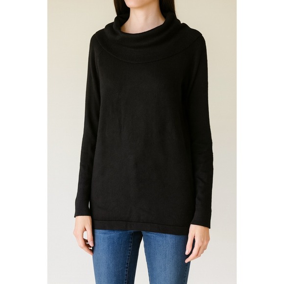 French Connection BabysSoft Roll Neck Jumper Sweater Black Large - Picture 1 of 6